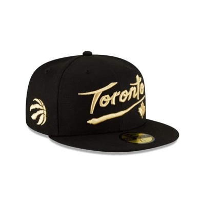 Black Toronto Raptors Hat - New Era NBA City Edition 59FIFTY Fitted Caps USA0273894